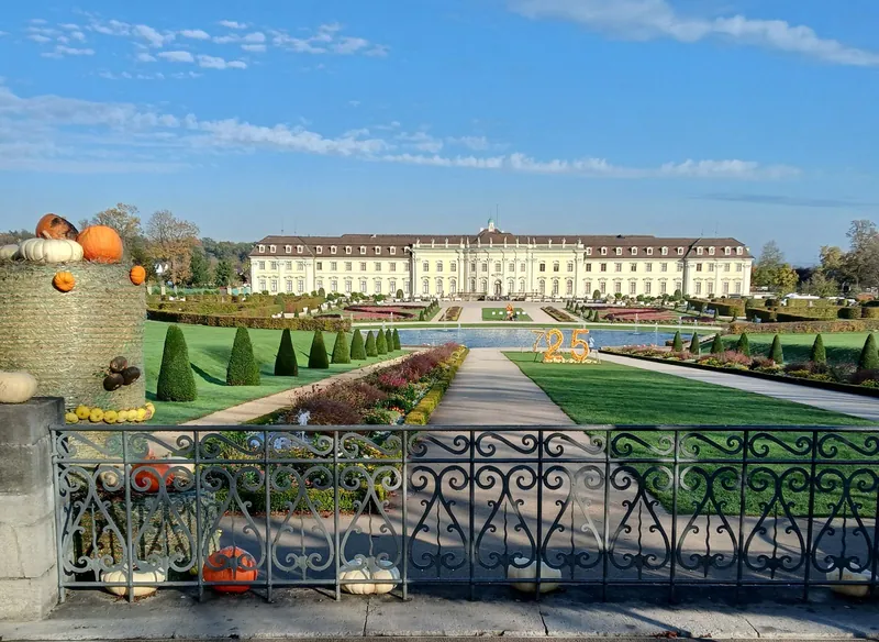 Pumpkins decorating Ludwigsburg Palace gardens, home of one of the best-known harvest festivals in Europe
