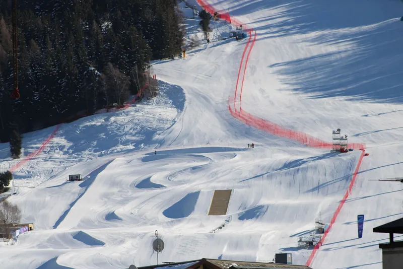 The Stelvio race course in Bormio prepared for Milano Cortina 2026, a highlight of the Winter Olympics with kids
